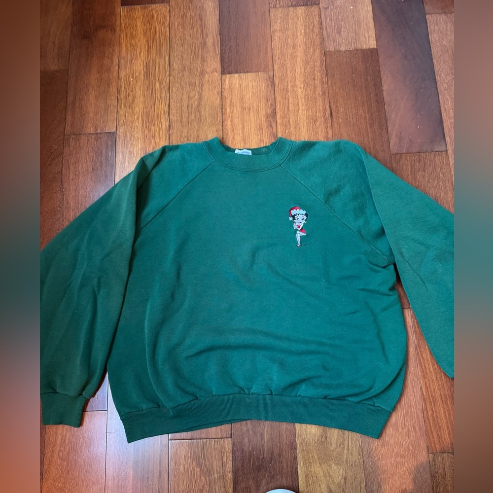 Green Sweater with Embroidered Design